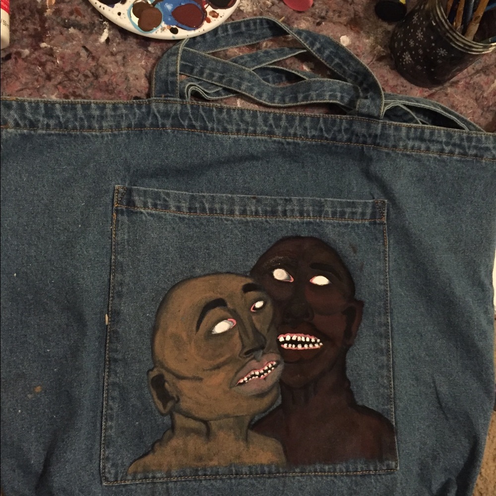 Navy Blue Tote Bag / Designed by me